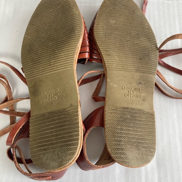 Giovanni D’ Navarro Leather Haurache Sandals Ankle Wrap Artisan Womens Size 8.5 - Picture 5 of 5